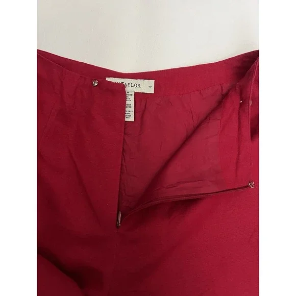 Ann Taylor Vintage Red Mini Skort Size 8 Linen Blend Feminine Vacation Preppy - Picture 7 of 12